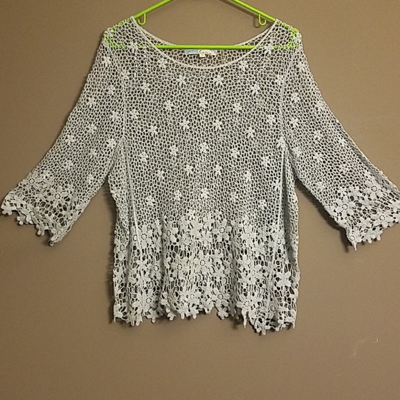 Cerico Tops - Gorgeous Crochet boutique shirt by Cecico Ladies s